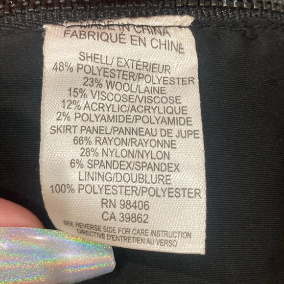 Theory Gretchyn Perennial Black Gray Zipper Wool Blend Mini Skirt size 2 NWT - Picture 2 of 8